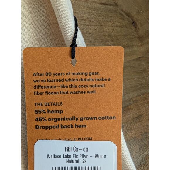 REI Co-op Sweatshirt Womens 2XL White Wallace Lake Fleece Natural Pullover NWT - Picture 3 of 5